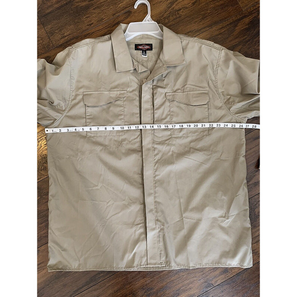 TRU-SPEC 24-7 Series Khaki Field Tactical Long Sleeve Zip Up Shirt Men's Sz XL - Picture 9 of 14